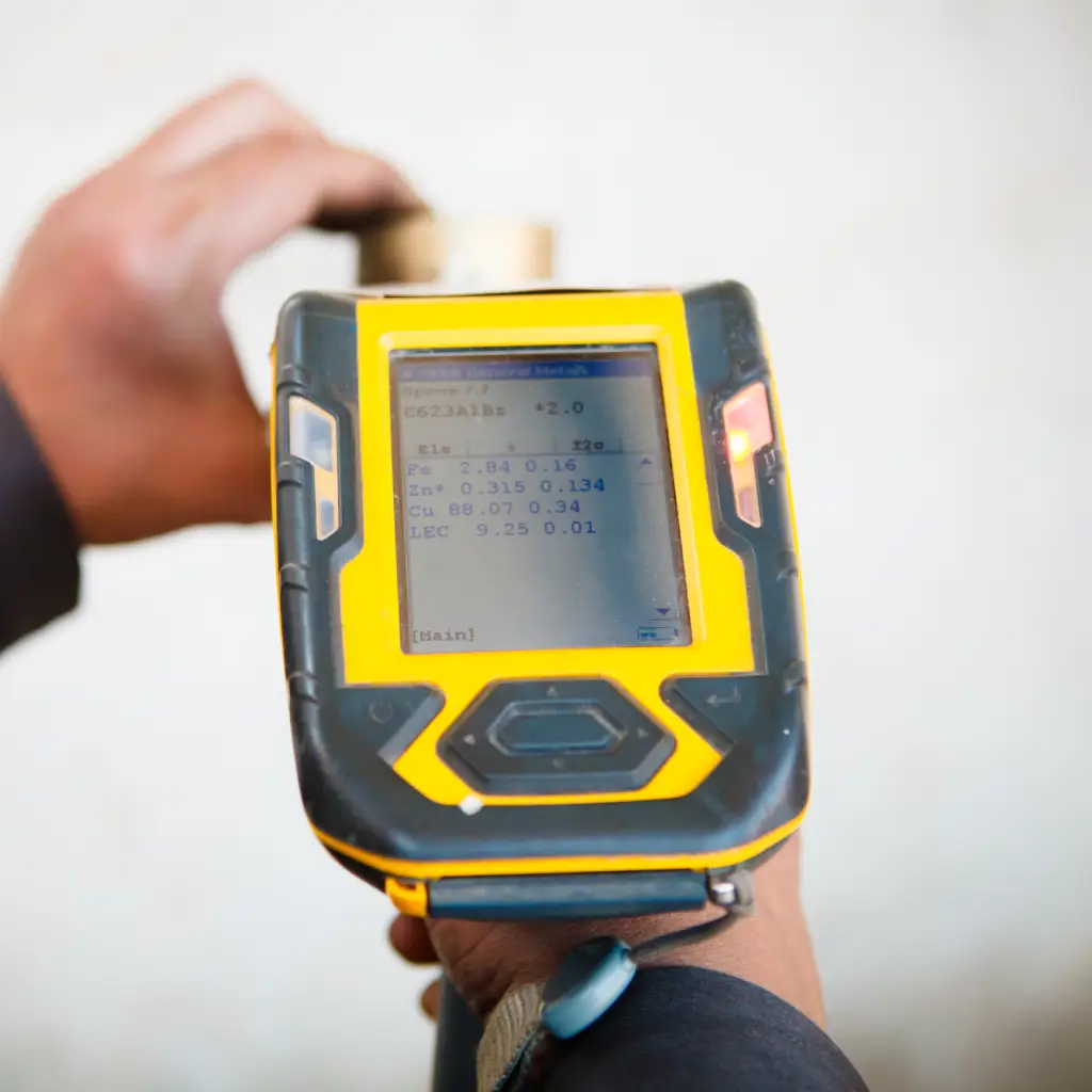 xrf handheld device held by ahera certified inspector during lead testing in portland OR